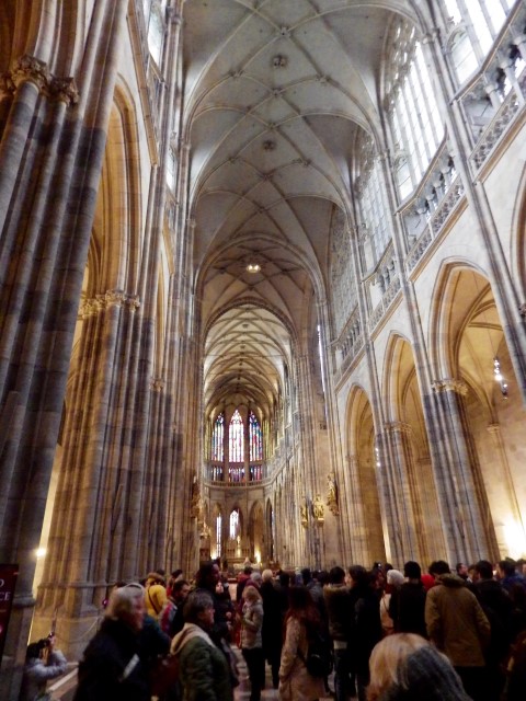 Interior of St Vitus Cathedral in Prague