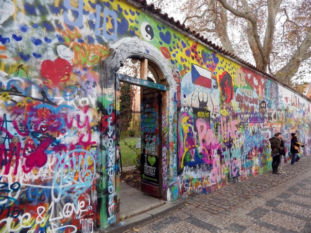 John Lennon Peace Wall in Prague