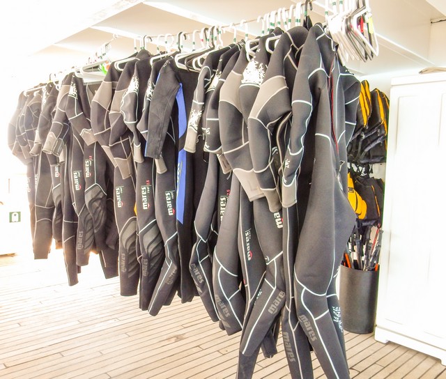 Wetsuits are available for guests to use