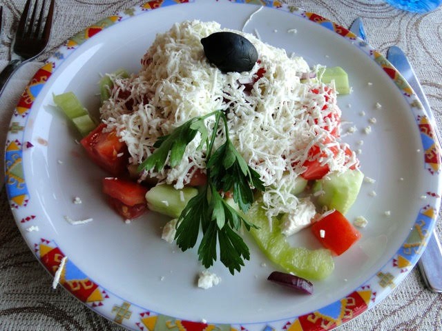 Shopska Salad in Bulgaria