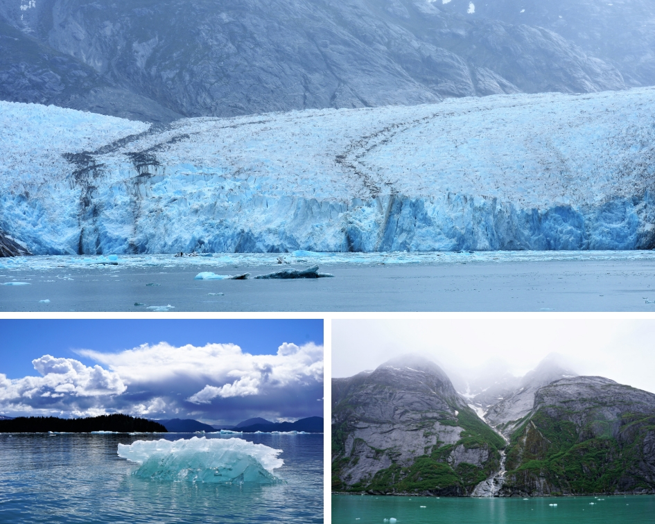 Glaciers and waterfalls in Alaska