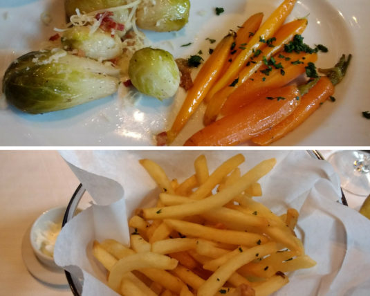 Pinnacle Grill Sides of Baby Carrots, Brussel Sprouts and Fries with Truffle Aioli