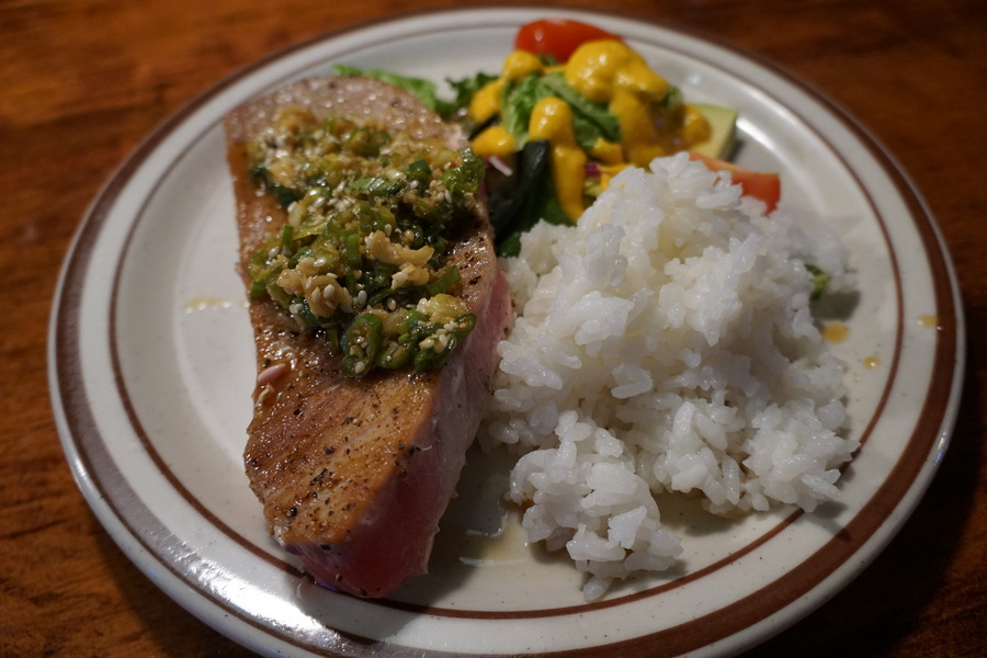 Tuna steaks with ponzu sauce