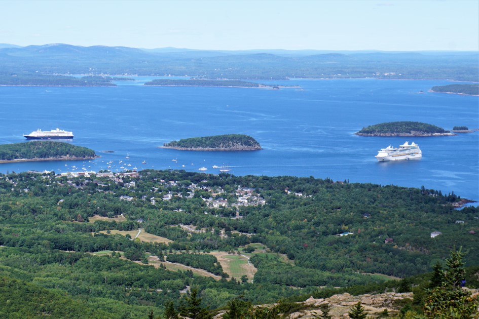 View from top of Cadillac Mountain on Mount Desert Island