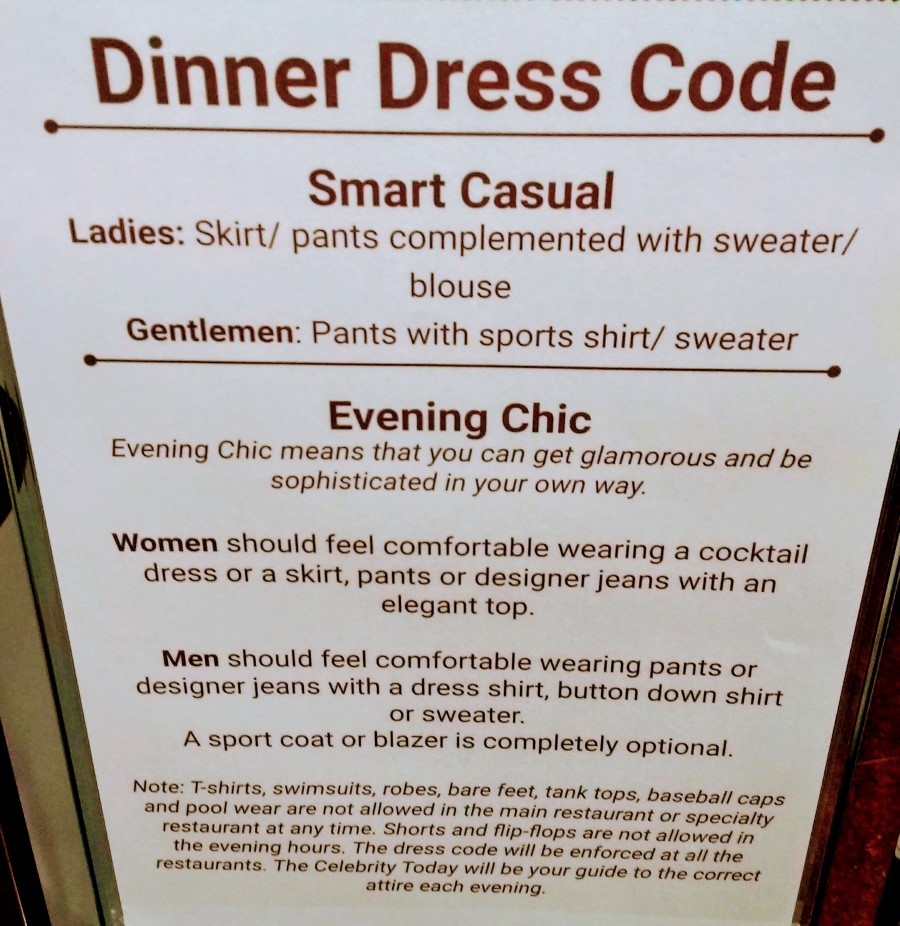 Celebrity Silhouette Dinner Dress Code 2019