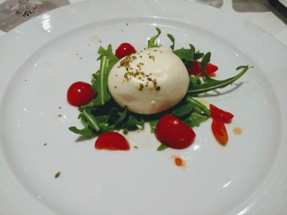 Caprese Starter at Dinner in Argientieri Restaurant